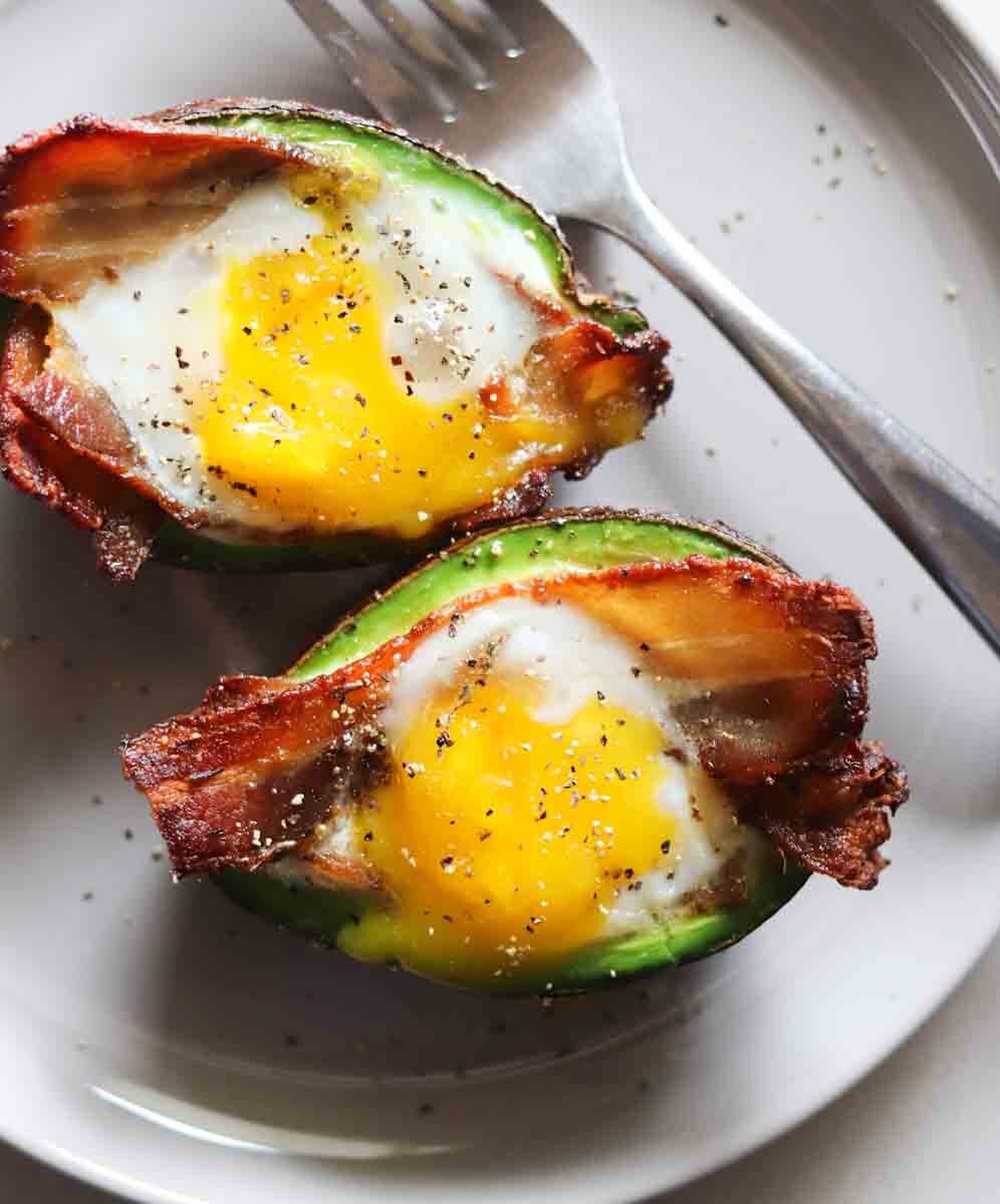 Naked Bacon & Eggs Baked Avocados (Keto, Whole30)