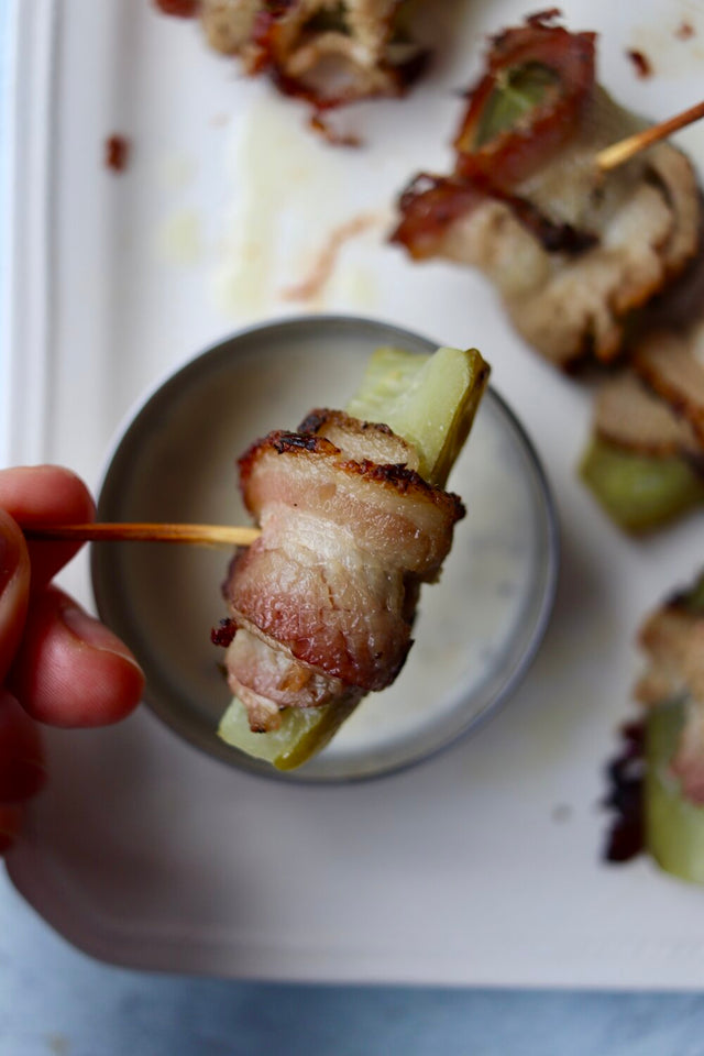 NAKED BACON WRAPPED PICKLE BITES