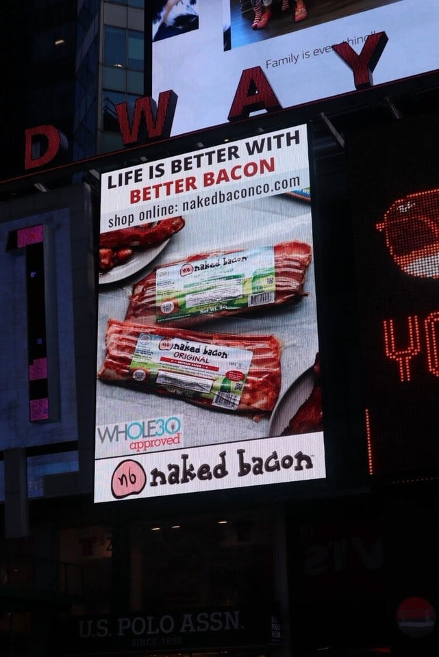 NAKED BACON TAKES NYC - TIMES SQUARE