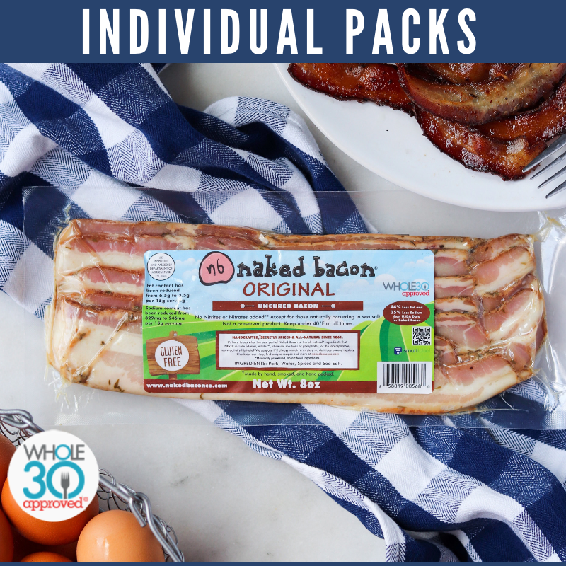Original Sugar Free Naked Bacon, Whole30 Approved Multipack (5 packages)